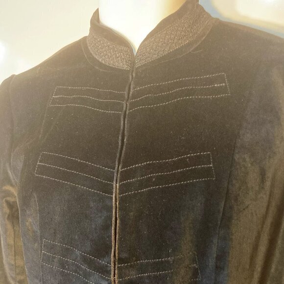 Mossimo SZ L Black cotton velvet boxy tailored blazer Vintage formal retro - Picture 3 of 12